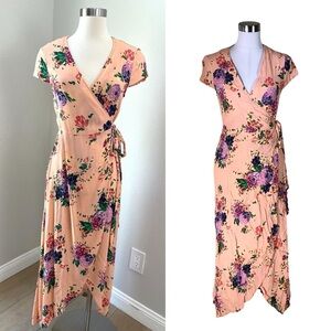 & Other Stories Floral Wrap Midi Dress